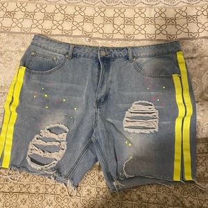 Ripped Boohoo Blue Jean Shorts